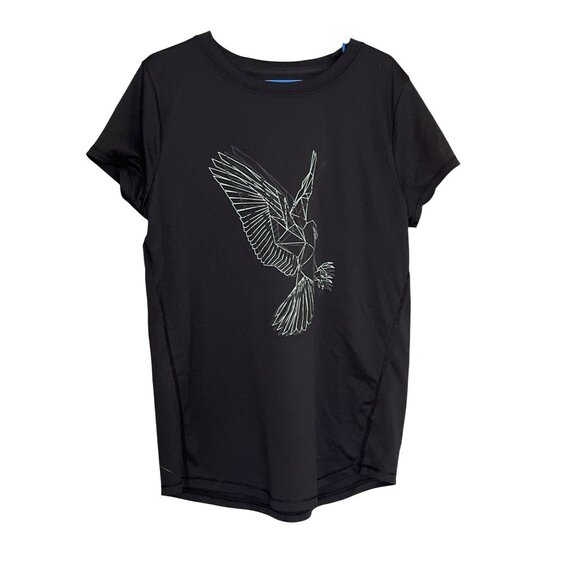 All in Motion Target Girls Black Graphic T-Shirt Geometric Eagle Design Size M - Picture 1 of 5